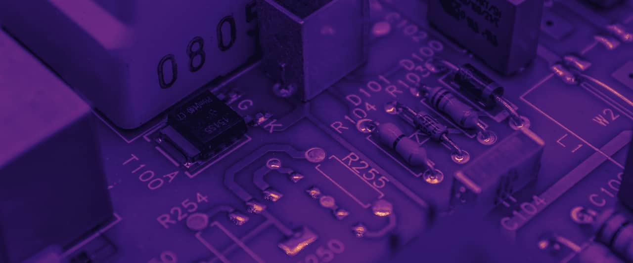 Close-up of a circuit board with electronic components