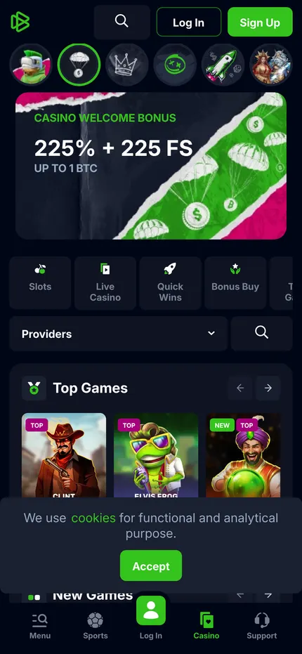 Bets.io front page, phone view, 2026-09-28