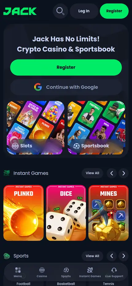 Jackbit front page, phone view, 2026-09-28
