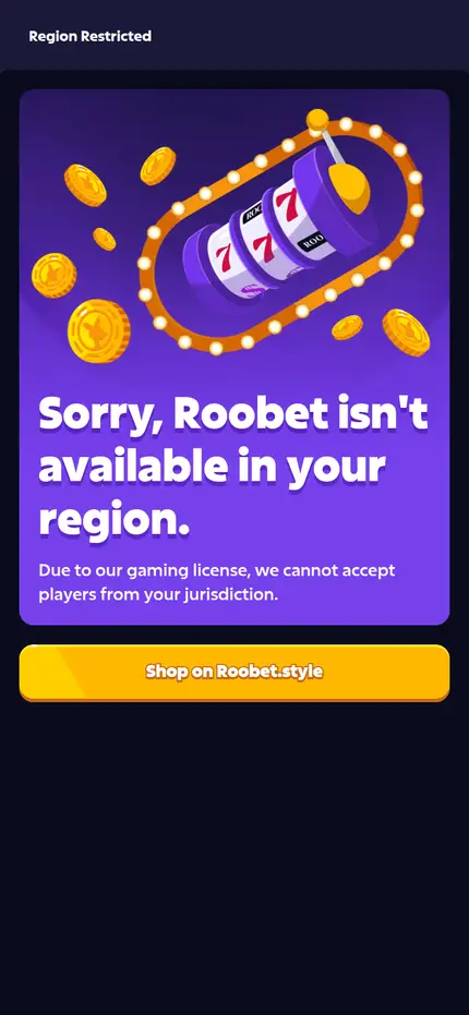 Roobet front page, phone view, 2026-09-28